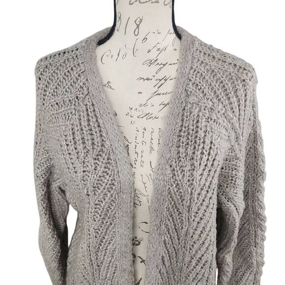 Universal Thread Women's Size Small Gray Chunky Knit Cardigan Sweater - Picture 3 of 7